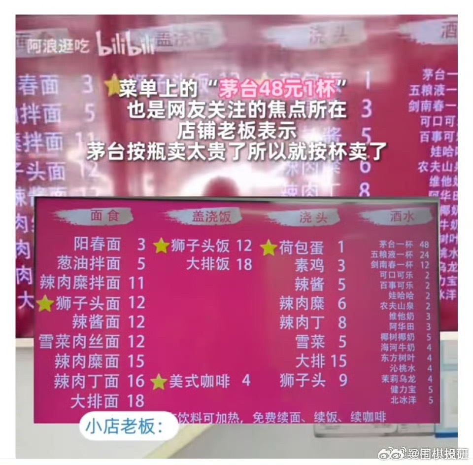 面馆茅台配版面套餐